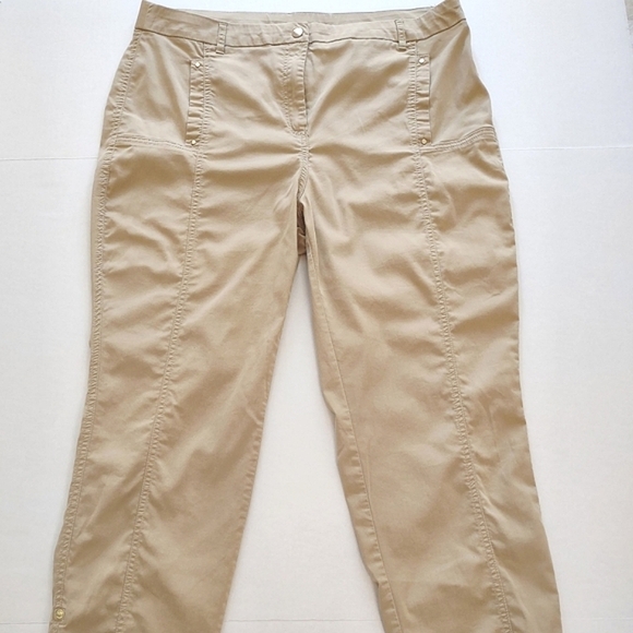 Chico's Tan Pants with Adjustable Hem Size 14 - Picture 2 of 13